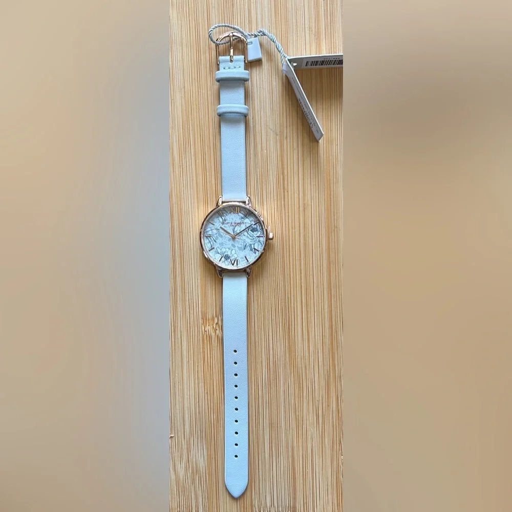 Olivia Burton Terrazzo Florals Watch With 34mm Grey Floral Face & Green Band